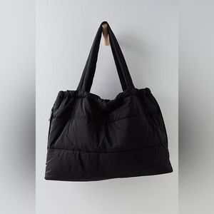 Free People Cool and Cozy Tote Carryall Black NWT